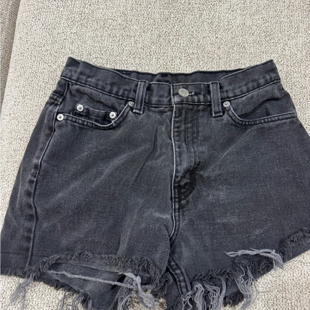 Polo by Ralph Lauren Black Washed Denim Cutoff Shorts #A1108